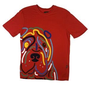 8IGHTH/DSTRKT Embroidered Shirt | Large | Red | Bulldog | Streetwear |‎ Urban